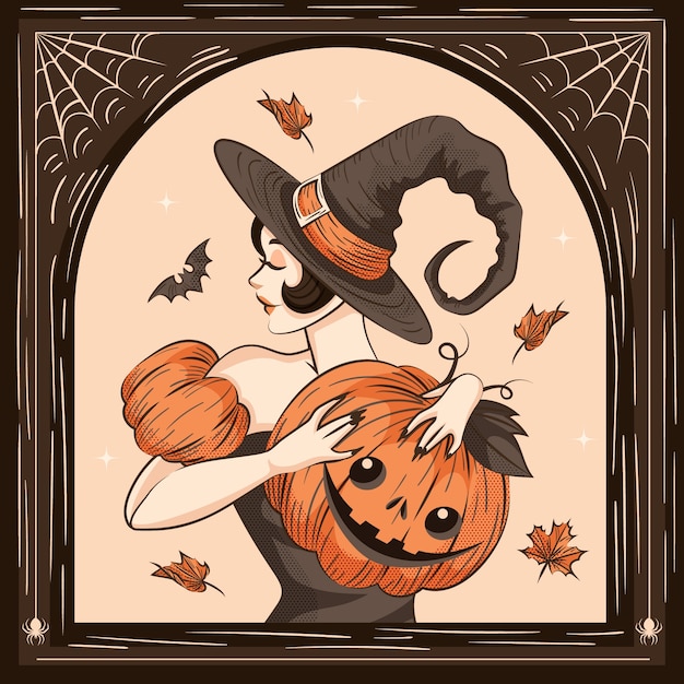 Free Vector | Hand drawn halloween vintage illustration