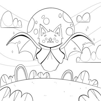 Free Vector | Hand drawn halloween coloring page illustration