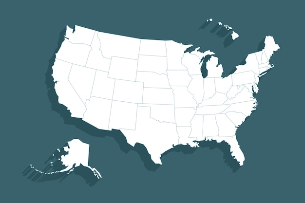 Free Vector | Flat design usa outline map