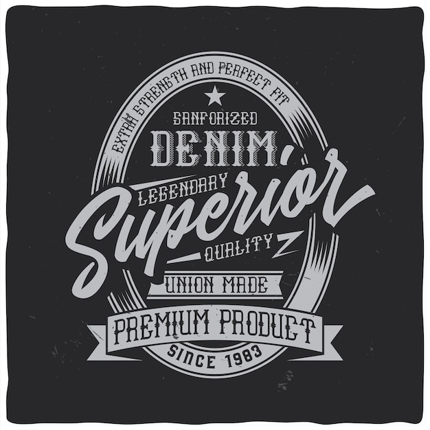 Free Vector | Vintage label design with lettering composition on dark