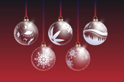 Free Vector | Crystal christmas ball ornament