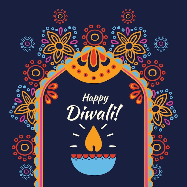 Free Vector | Hand drawn diwali concept