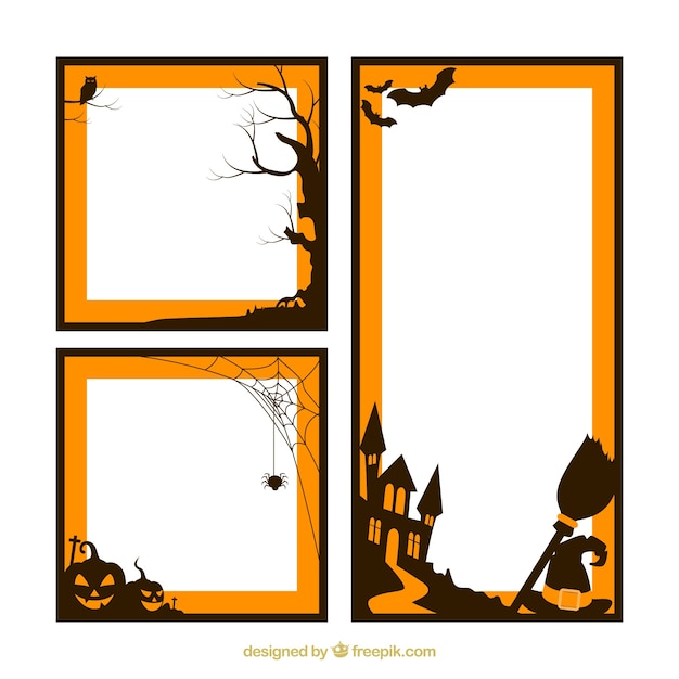 Free Vector | Halloween frames pack