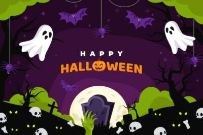 Free Vector | Flat background for halloween celebration