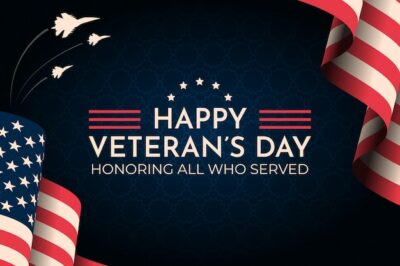 Free Vector | Hand drawn flat veteran's day background