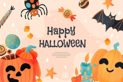 Free Vector | Watercolor halloween background