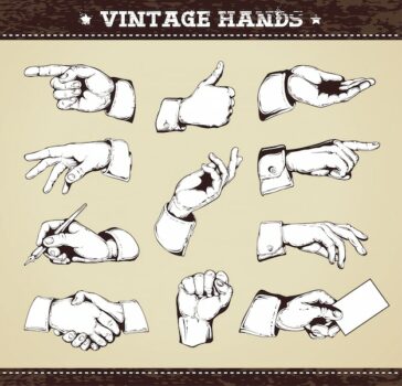 Free Vector | Vintage hands collection