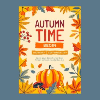 Free Vector | Flat autumn celebration vertical poster template