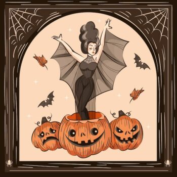 Free Vector | Hand drawn halloween vintage illustration