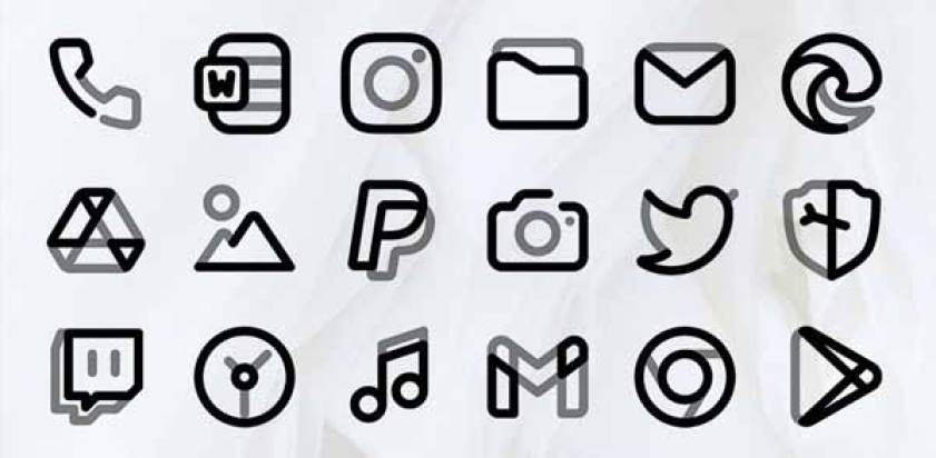 Aline Black linear icon pack Apk,