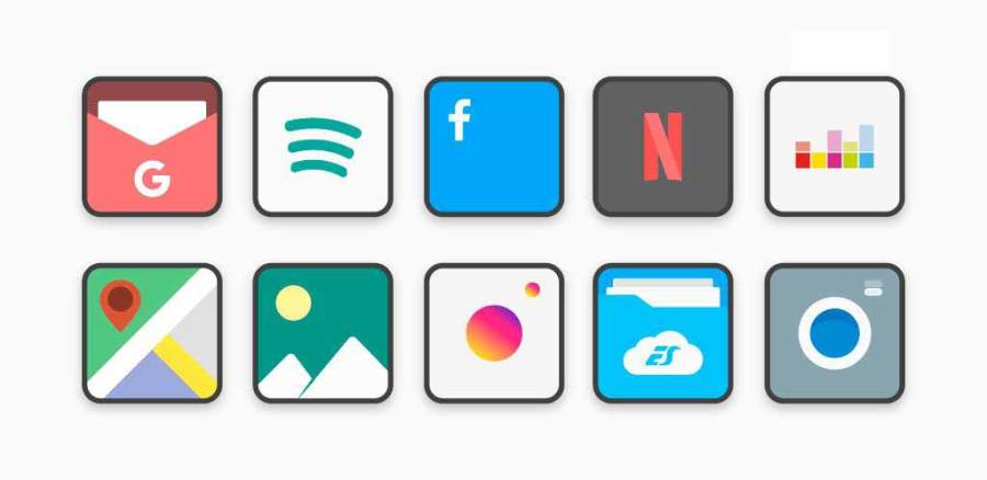 Flat Square Icon Pack Apk,