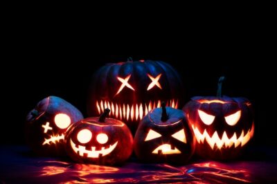Free Photo | Various spooky halloween pumpkin carving