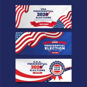 Free Vector | 2020 usa presidential elections banners pack