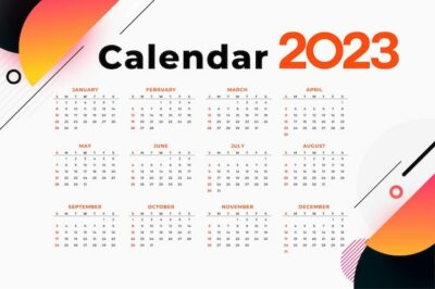 Free Vector | 2023 new year calendar template in modern style