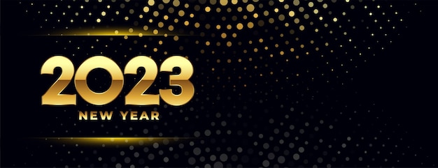 Free Vector | 2023 new year party card with glowing glitter background