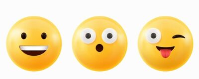 Free Vector | 3d render emoji face smile show tongue and wow