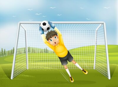 Free Vector | A football catcher in a yellow uniform