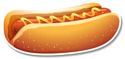Free Vector | A hotdog sticker on white background