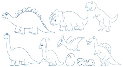 Free Vector | A paper with a doodle design of dinosaur