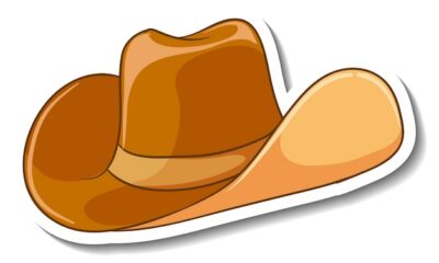 Free Vector | A sticker template with a cowboy hat isolated
