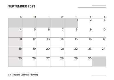 Free Vector | A4 template calendar planning september