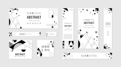 Free Vector | Abstract modern black and white template set