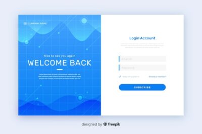 Free Vector | Abstract waves log-in landing page