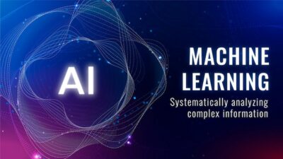 Free Vector | Ai machine learning template vector disruptive technology blog banner