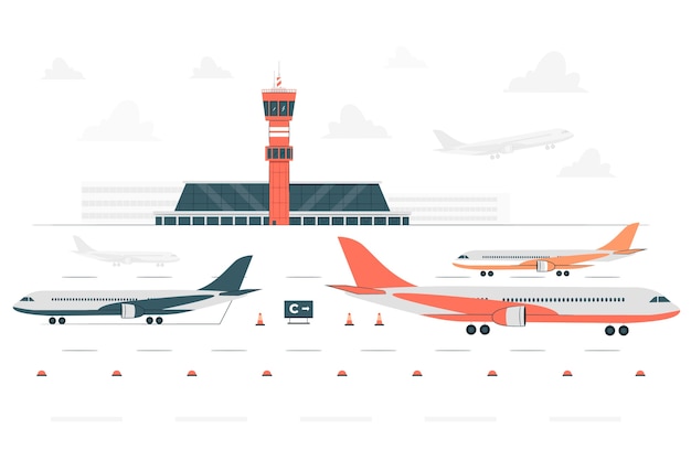 Free Vector | Airport runway concept illustration