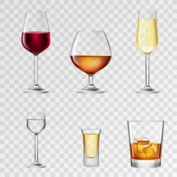 Free Vector | Alcohol drinks transparent
