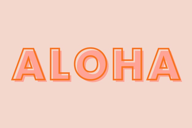 Free Vector | Aloha typography font template
