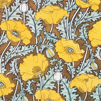 Free Vector | Art nouveau poppy flower pattern background