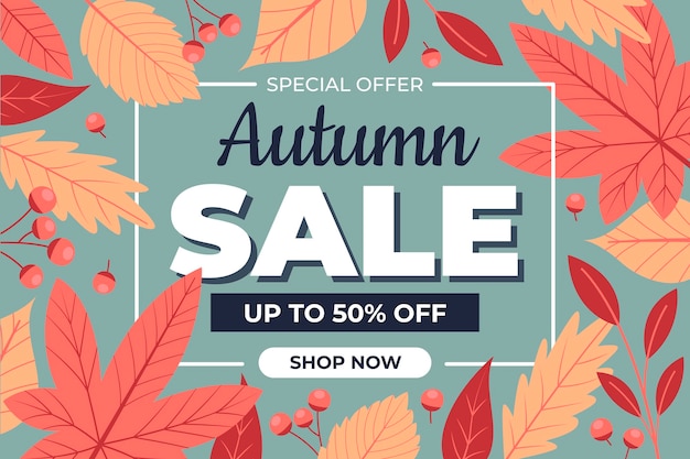 Free Vector | Autumn sale background