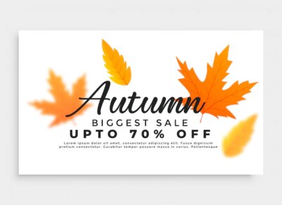 Free Vector | Autumn sale banner with seasonal leaves