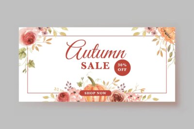 Free Vector | Autumn watercolor style banner promotion template