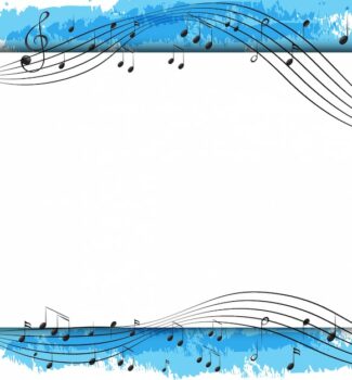 Free Vector | Background design with musical notes on scales