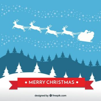 Free Vector | Background of santa claus on sledge