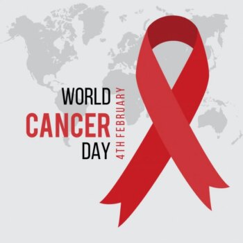 Free Vector | Background with a big blue ribbon, world cancer day