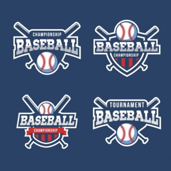 Free Vector | Baseball badges collection