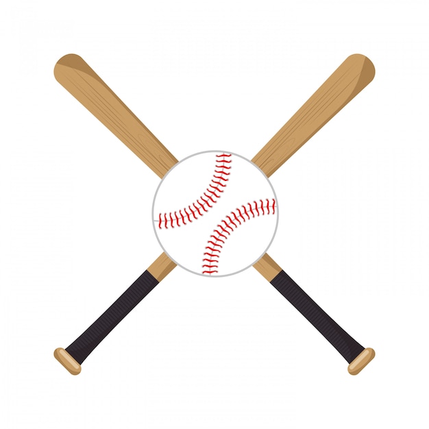 Free Vector | Baseball crossed bats ball icons