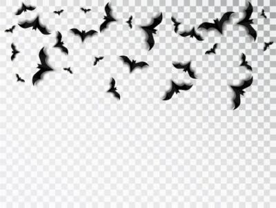 Free Vector | Bats swarm isolated vector for halloween on transparent background. halloween traditional design element.