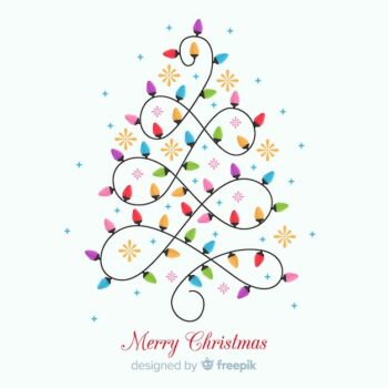Free Vector | Beautiful christmas background with light bulb tree