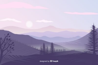 Free Vector | Beautiful gradient mountains landscape
