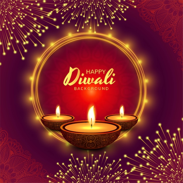 Free Vector | Beautiful greeting card for festival diwali background