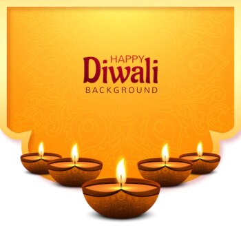 Free Vector | Beautiful happy diwali decorative oil lamp card background