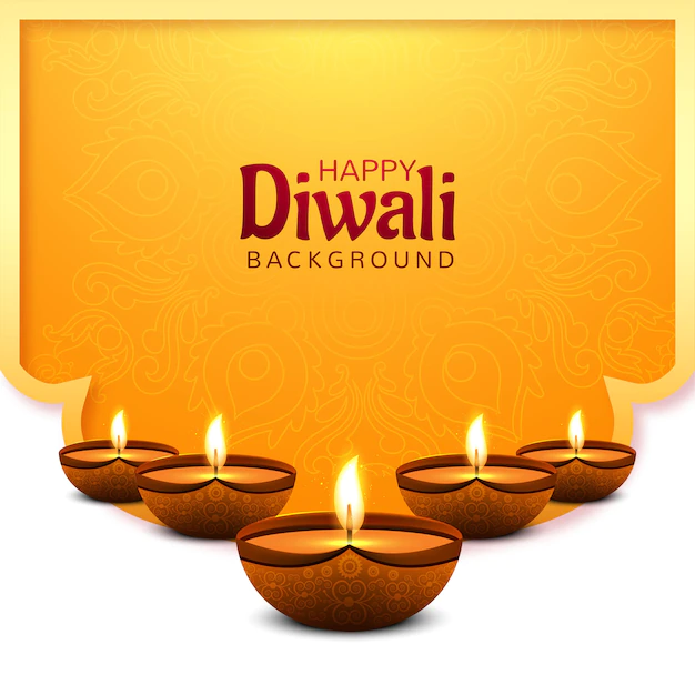 Free Vector | Beautiful happy diwali decorative oil lamp card background