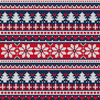 Free Vector | Beautiful knitted christmas pattern