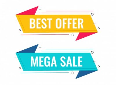 Free Vector | Best sale and offer memphis banner set