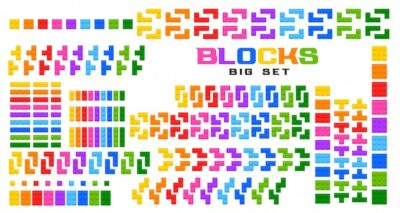 Free Vector | Big set of blocks toy in many colors
