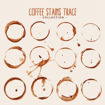 Free Vector | Big set of coffee stain trace texture